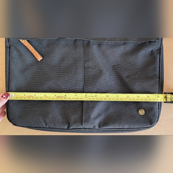 PKG | Black XPKG Travel Laptop Bag, Tan Faux Leather Handles - Picture 14 of 16